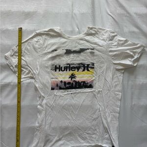 Hurley White T-shirt with Gray Logo Print